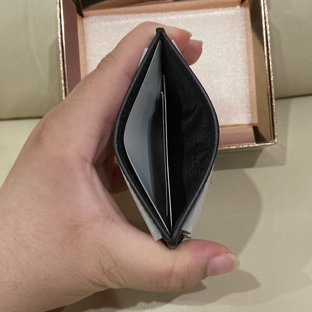 NWT Kate Spade Black Sparkle Glitter Glimmer Boxed Small Slim Card Holder Wallet - Picture 7 of 15